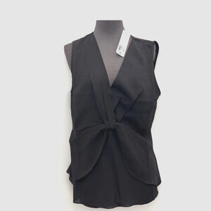 NWT SOFT Surroundings ENKA Tank Womens Medium Black Twist Front Top Blouse